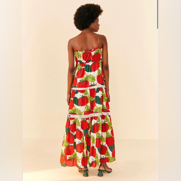 NWT FARM Rio Tomato Midi Dress - Picture 8 of 12